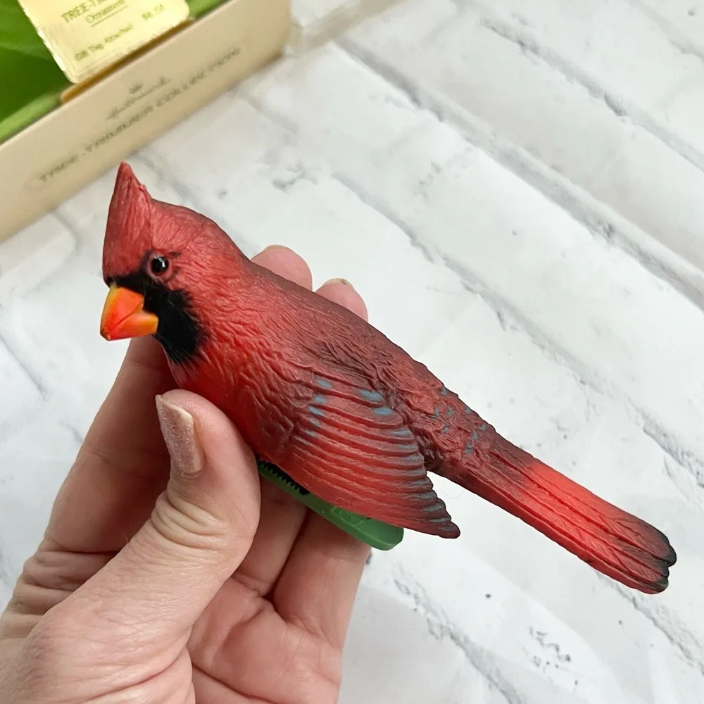 Vtg 1978 Hallmark Cardinal Bird Tree Trimmer Ornament Clip-On MIB Rare